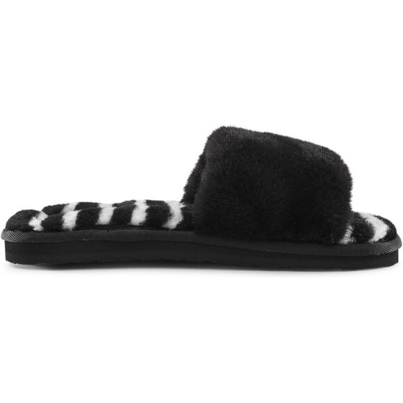 Volcom Girl's Lived in Lounge Slide Slipper Black Zebra Stripes size 5 Big Kid - Picture 5 of 8